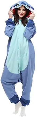 Vista 2 de URRCFIO Unisex Halloween Costume Sti-tch Onesie Adult Stich costume Onesie Animal Pajamas