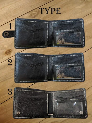 Vista 8 de Billetera de cuero genuino 3D para hombre, tallada a mano, pintada a mano, talla de cuero, billetera personalizada, billetera personalizada