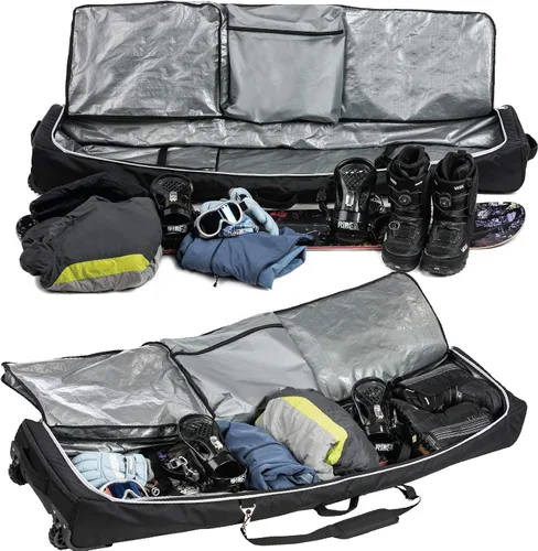 Vista 2 de Athletico Conquest - Bolsa de snowboard acolchada con ruedas - Bolsa de viaje para botas individuales de snowboard y snowboard