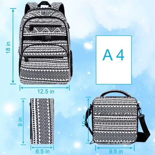 Vista 5 de Mochila para laptop, 16 pulgadas, resistente al agua, para escuela, universidad, bolsa antirrobo para adolescentes, niñas, niños, mujeres