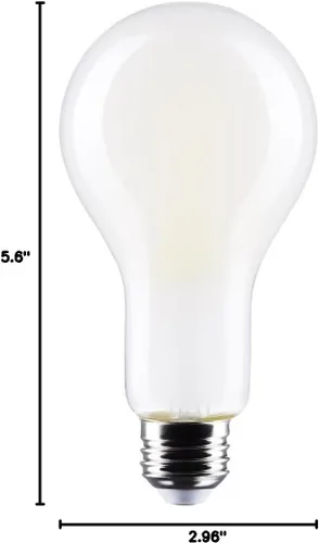 Vista 2 de Satco S12450 Bombilla LED de filamento A23 de alto lúmenes, 200 W de repuesto, blanco, 21 vatios