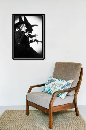 Vista 3 de Póster de la bruja malvada del oeste, el mago de onzas Película clásica de Hollywood, blanco y negro, decoración del hogar, arte de pared
