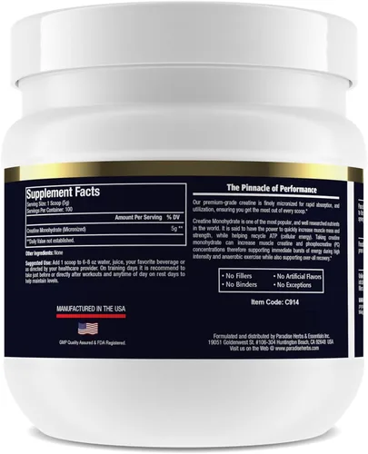 Vista 7 de Paradise Herbs & Essentials Creatina Monohidrato Polvo 17.64 oz