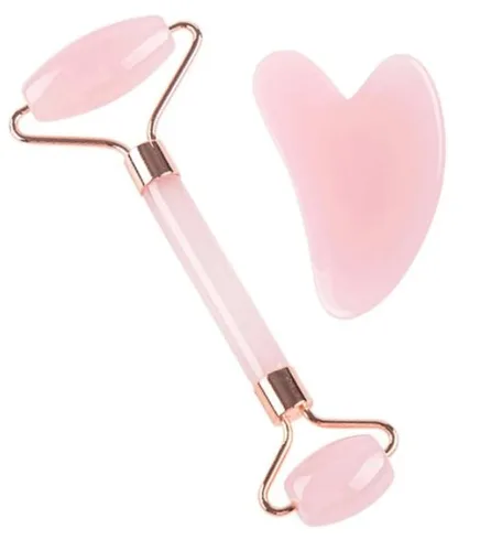 Vista 5 de Juego de 1 rodillo de resina y Gua Sha, masajeador facial de resina antienvejecimiento y herramienta Guasha para cara, ojos, cuello, herramientas