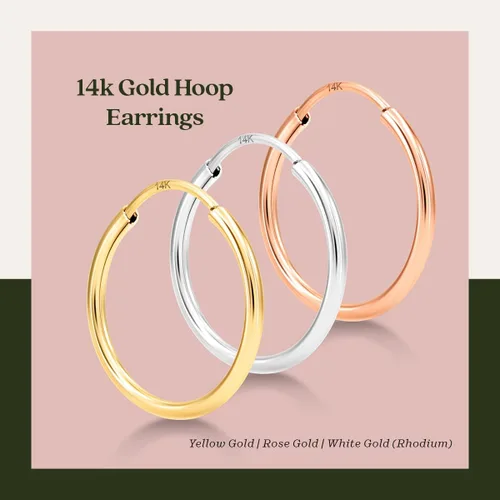 Vista 5 de KEZEF Aretes de aro de oro fino para mujer, aretes de oro macizo de 14 quilates muy finos para niñas y mujeres, aretes de aro de 0.039 in en oro