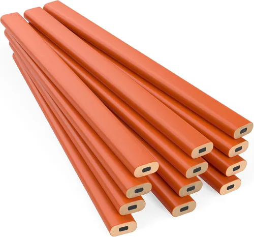 Vista 12 de GRAPHITE Lápices de Carpintero de Mina Dura a Granel - (1) Paquete de 12 Piezas Lápiz de Madera para Construcción #2 (HB) - Negro