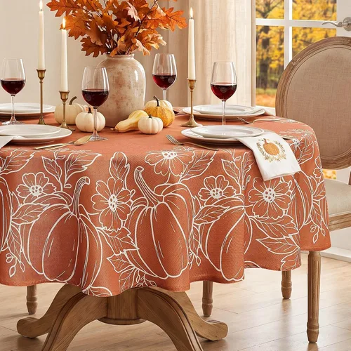 Vista 25 de Softalker Mantel pequeño rectangular con textura de lino de 52 x 70 pulgadas, para exteriores, resistente a las manchas y a las arrugas, decorativo