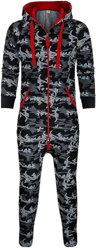 Vista 3 de WoCoo Mens Hooded Jumpsuits Full-Zip One Piece Hoodies Rompers Casual Splicing Onesie Pajamas Tracksuits Joggers Sports Suits