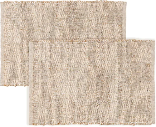 Vista 36 de RedEarth · Alfombra rectangular - 2'x3' de yute natural trenzada con respaldo antideslizante - Alfombra boho tejida a mano para dormitorio, cocina