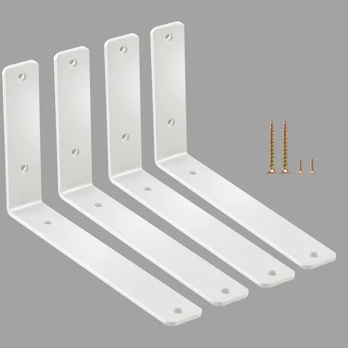 Vista 96 de Paquete de 2 soportes de estante en L de 6 pulgadas de largo x 6 pulgadas de alto x 1.5 pulgadas de ancho, 5 mm de grosor, soportes de estante