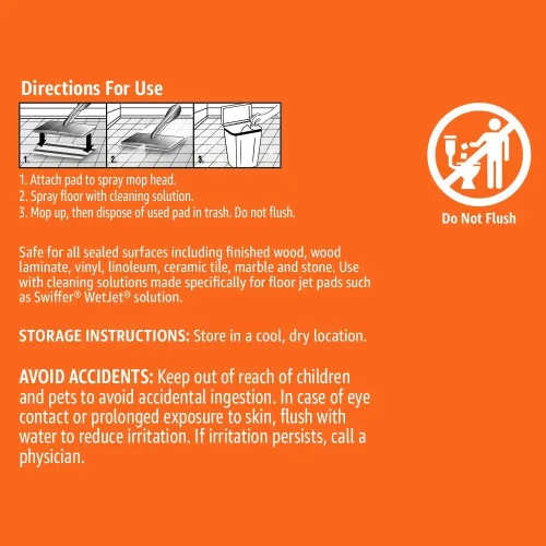 Vista 4 de Amazon Basics - Almohadillas de limpieza para suelo de alta resistencia con microfibra, compatibles con sistemas de fregado Swiffer WetJet, 30