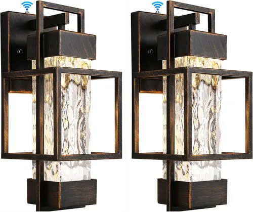 Vista 9 de PARTPHONER Luminarias Modernas para Exteriores con Sensor de Anochecer a Amanecer, Paquete de 2, Aplique de Pared Exterior de 15" Impermeable