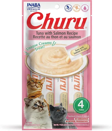 Vista 34 de INABA - Golosinas Churu para gatos, puré cremoso para gatos, sin cereales, que se puede lamer y exprimir / suplemento con vitamina E y taurina, 0.5