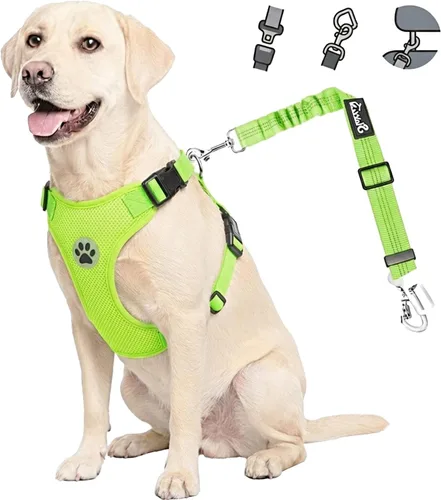 Vista 12 de Lukovee Cinturón de seguridad para perro para el coche, arnés de coche ajustable para perros grandes, medianos y pequeños, cinturón de seguridad