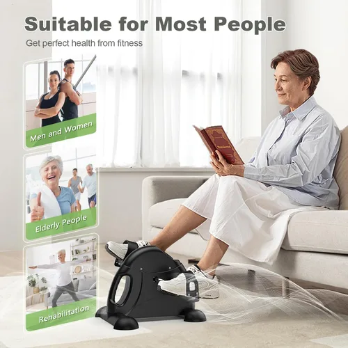 Vista 6 de [Usado] FEIERDUN Mini bicicleta de ejercicio, ejercitador de pedal de bicicleta debajo del escritorio para ejercicio de brazos/piernas, ciclo