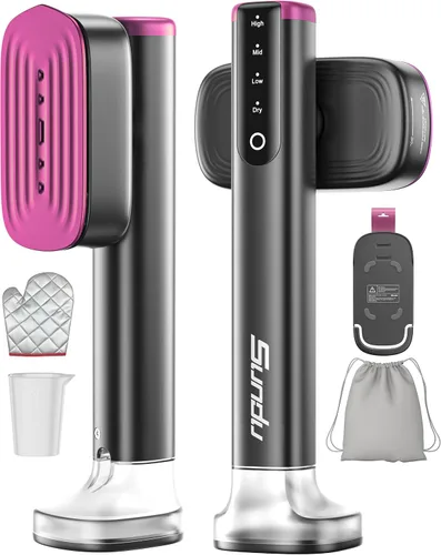 Vista 12 de Vaporizador de viaje para ropa con depósitos de agua de 6.1 fl oz, calentamiento rápido de 15 segundos, rendimiento de vapor fuerte de 0.91 oz/yd²