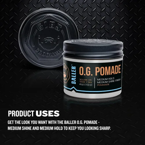 Vista 4 de GIBS O.G. Baller Pomade, Flexible Hold and Medium Shine. Water based, Great for all Styles and Textures