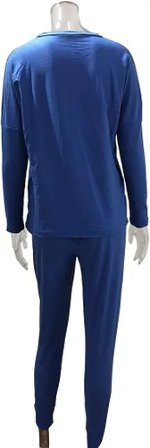 Vista 3 de Traje de color para mujer, 2 piezas, manga larga, para ocio, bolsillo, pantalones deportivos, conjuntos de pantalones deportivos para fiesta