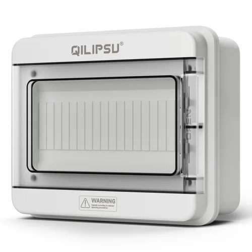 Vista 8 de QILIPSU Caja de Disyuntores de Carril DIN de 6 Vías UL94-V0 PC/ABS IP65 Carcasa de Distribución Impermeable con Barras Colectoras Más Largas
