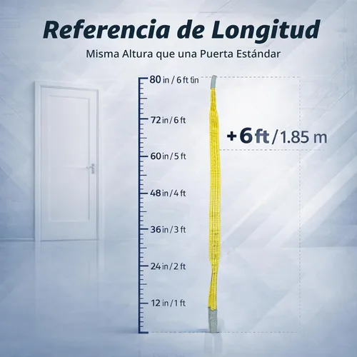Vista 6 de Paquete de 2 eslingas de elevación industrial de 3"×6.5 pies, eslinga de poliéster resistente de 6600 libras, factor de seguridad 5:1, eslinga