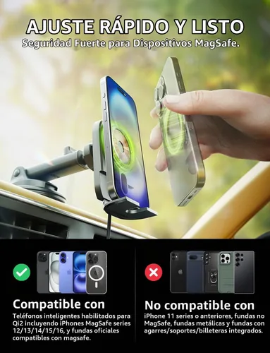 Vista 2 de Soporte extensible para teléfono de coche MagAlign por Bracketron