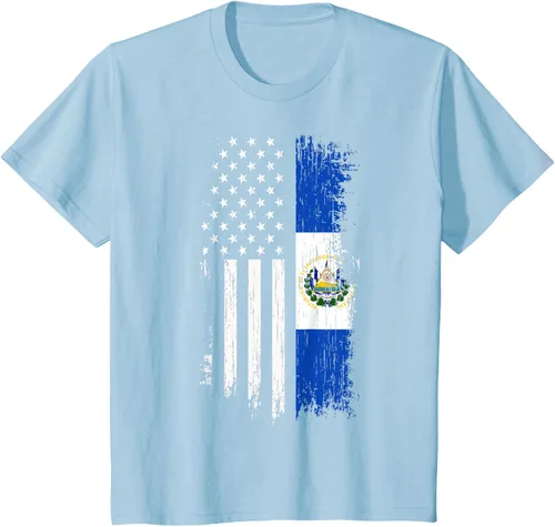 Vista 15 de Camiseta de la bandera de Estados Unidos salvadoreño - Camiseta de El Salvador USA