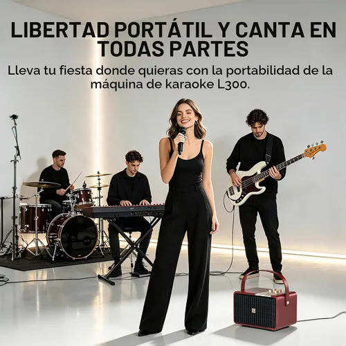 Vista 7 de Altavoz Bluetooth portátil 240W de potencia máxima Altavoz inalámbrico Borgoña