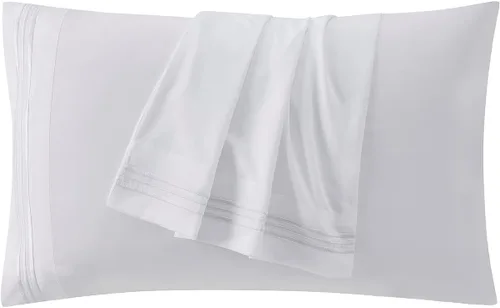 Vista 2 de Clara Clark Fundas de almohada de tamaño estándar – Funda de almohada ultra suave, fundas de almohada de microfibra ligera tamaño Queen – Juego de 2