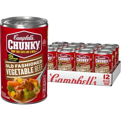 Vista 15 de Sopa Chunky de Campbell’s, sopa abundante de ternera y cebada, lata de 18.8 Oz