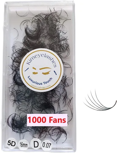 Vista 4 de 6D - 0.07 C y D Curl 1000 Abanicos de volumen prehechos sueltos, extensiones de pestañas hechas a mano, suministros de volumen ruso para abanicos