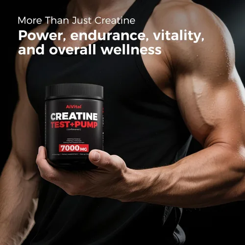 Vista 3 de AiVital™ Polvo de creatina para hombres, monohidrato de creatina de 5000 mg con 1500 mg de L-citrulina y mezcla de vitalidad de 500 mg para hombres