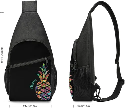 Vista 2 de Aloha - Mochila pequeña con estampado de piña para hombres y mujeres