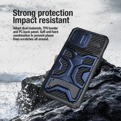Vista 9 de Nillkin Funda para iPhone 14 Pro con soporte invisible [compatible con MagSafe] [Funda para cámara deslizante], protección contra caídas de grado