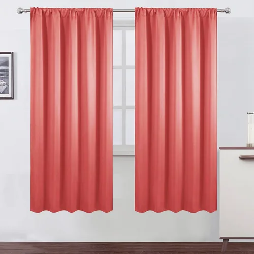 Vista 67 de LEMOMO Cortinas opacas de 42 x 54 pulgadas, juego de 2 paneles de cortinas con aislamiento térmico para oscurecer la habitación