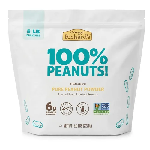 Vista 7 de Polvo de maní Pure PB marca Crazy Richards en bolsas resellables de 2 libras