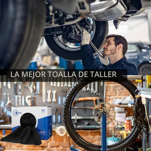 Vista 2 de Toallas de microfibra negras Trapos reutilizables de MWipes 50 trapos en una caja Superabsorbentes, lavables a máquina cientos de veces Negro