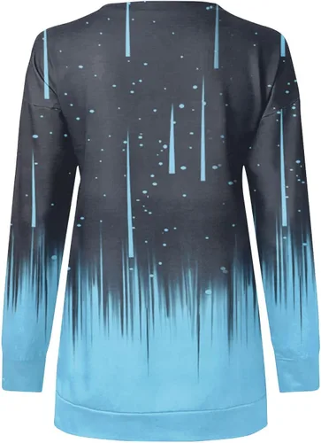 Vista 2 de Kenvina Sudadera con cremallera de 34 para mujer, sudadera estampada casual, moderna, atlética, ajuste holgado, manga larga