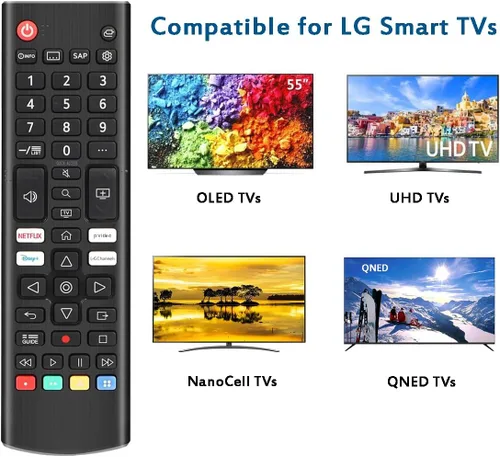 Vista 3 de Control remoto universal para televisores inteligentes LG, control remoto de repuesto compatible con LG All LED OLED LCD Webos 4K 8K UHD QNED HDR TV
