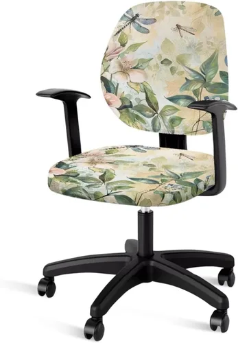 Vista 11 de Funda protectora elástica para silla de oficina con diseño de hongos artísticos, funda giratoria elástica para silla de escritorio, adecuada