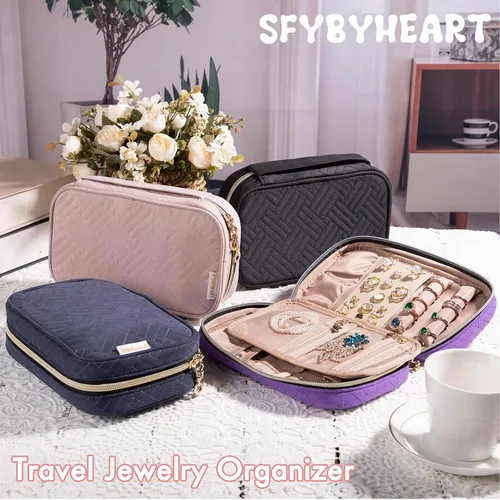 Vista 7 de Travel Jewelry Case Organizer - Small Jewelry Travel Organizer - Jewelry Holder Organizer Travel - Jewelry Travel Case for Tangel Free Necklace