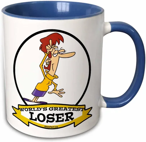 Vista 12 de 3dRose Taza de café, tamaño – 15 oz – Funny Worlds Greatest Loser Lady Cartoon Worlds Greatest Cartoons – divertido regalo de taza de café