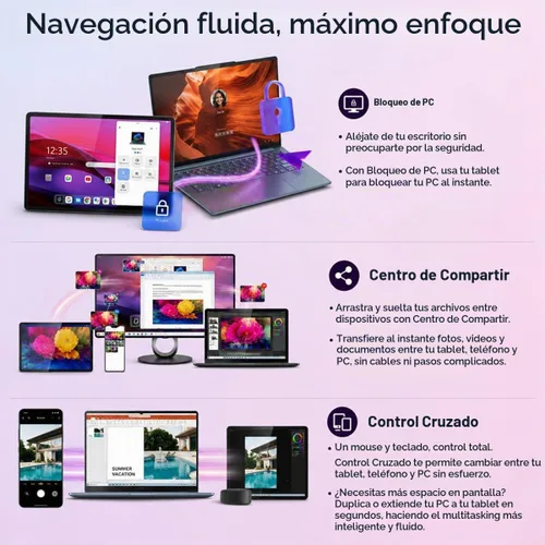 Vista 9 de Lenovo Idea Tab Plus AI Android Tablet, pantalla táctil QHD+ de 12.1 pulgadas, 2.5K QHD+, MediaTek Dimensity 6400, almacenamiento de 128 GB +