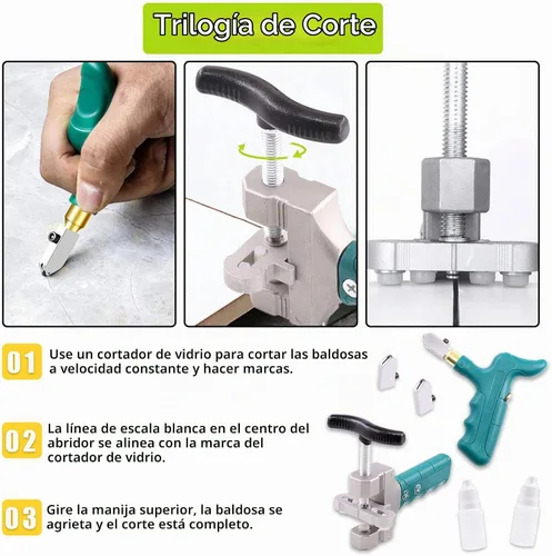 Vista 5 de Keadic Kit de herramientas para cortar azulejos de vidrio, alicates para romper vidrio, juego de herramientas manuales con cuchillas de acero aleado