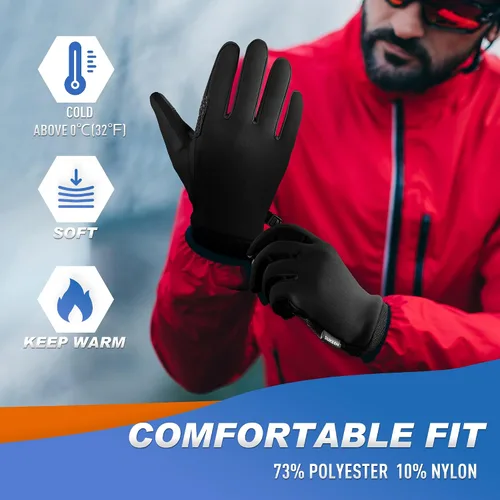 Vista 2 de Sukeen Guantes cálidos de invierno para hombres y mujeres, guantes de invierno antideslizantes para pantalla táctil para hombres, ciclismo, correr