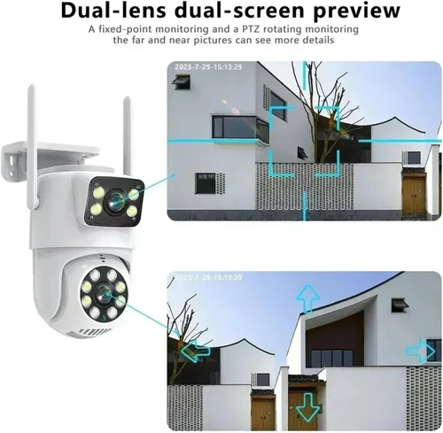 Vista 5 de Cámara IP de seguridad para exteriores PTZ WiFi de doble lente EE. UU.