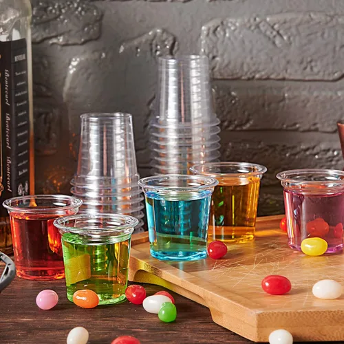 Vista 5 de Lilymicky paquete de 500 unidades de vasos de chupito de plástico de 1 onza, vasos desechables transparentes de 1 onza para vodka, whisky, tequila