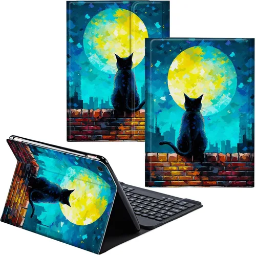 Vista 71 de Funda para Samsung Galaxy Tab S6 Lite 2022/2020 Teclado Inalámbrico Desmontable y Cubierta De Soporte De Cuero PU Funda Protectora Para Samsung