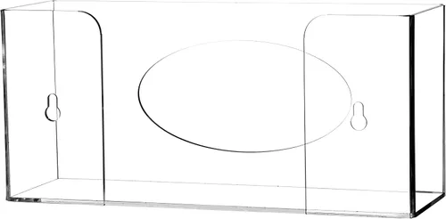 Vista 3 de Cq acrylic Estante flotante de pared transparente para guantes y soporte dispensador de guanteras de 10 x 6.25 x 4 pulgadas, paquete de 1