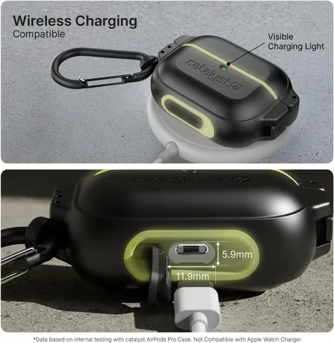 Vista 7 de Catalyst Funda para AirPods Pro de 2ª/1ª generación con cierre seguro y mosquetón, IP68 impermeable de 330 pies y grado militar a prueba de caídas