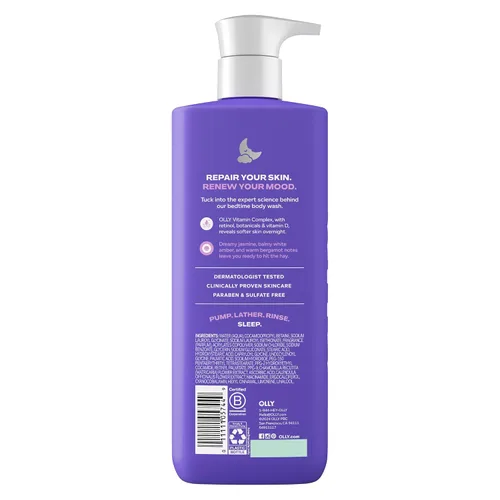 Vista 2 de OLLY Renew Body Wash con vitamina D, retinol y botánicos - Limpiador nutritivo para reparación de barreras cutáneas, hidratación profunda, aroma a